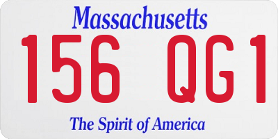 MA license plate 156QG1