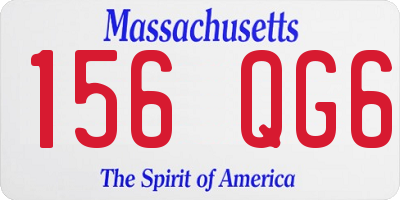 MA license plate 156QG6