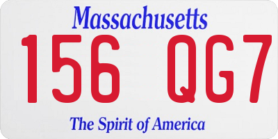 MA license plate 156QG7