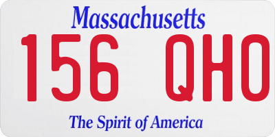 MA license plate 156QH0