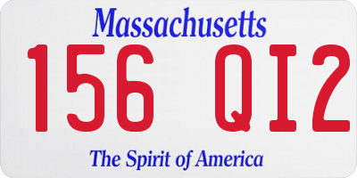 MA license plate 156QI2