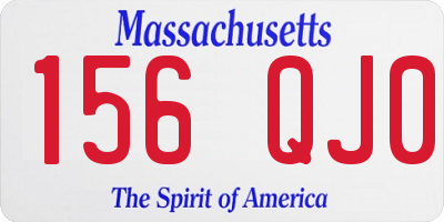 MA license plate 156QJ0