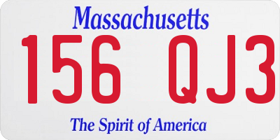 MA license plate 156QJ3