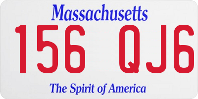 MA license plate 156QJ6