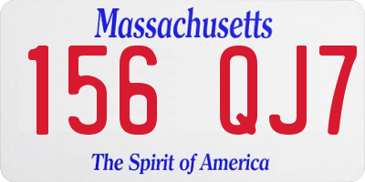 MA license plate 156QJ7