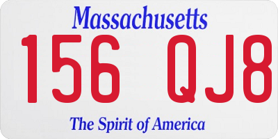 MA license plate 156QJ8