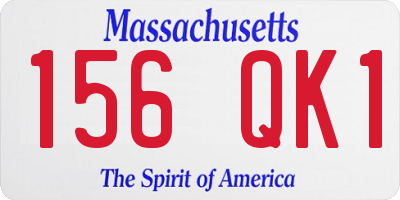MA license plate 156QK1
