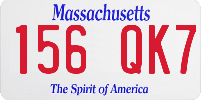 MA license plate 156QK7