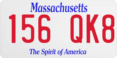 MA license plate 156QK8