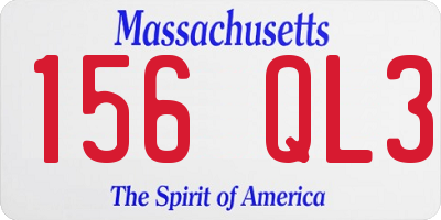 MA license plate 156QL3