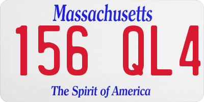MA license plate 156QL4