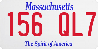 MA license plate 156QL7