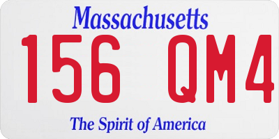 MA license plate 156QM4