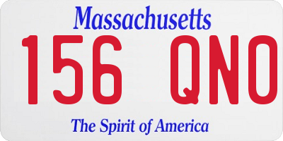 MA license plate 156QN0
