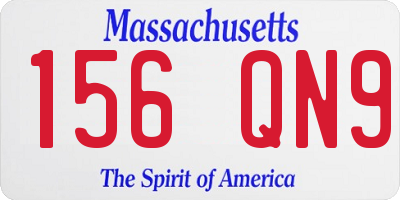 MA license plate 156QN9