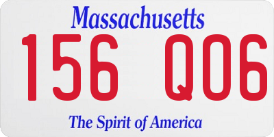 MA license plate 156QO6