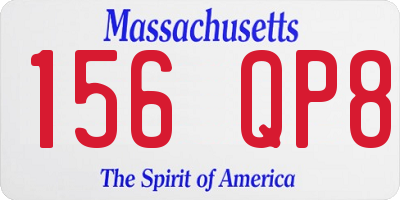 MA license plate 156QP8
