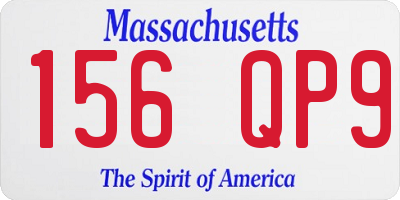 MA license plate 156QP9