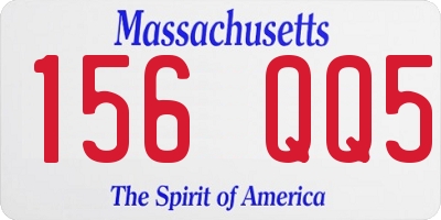 MA license plate 156QQ5
