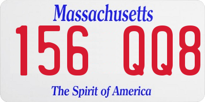 MA license plate 156QQ8