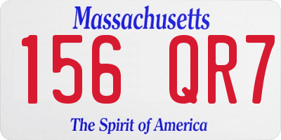 MA license plate 156QR7