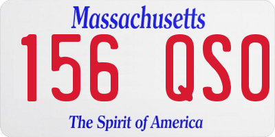 MA license plate 156QS0