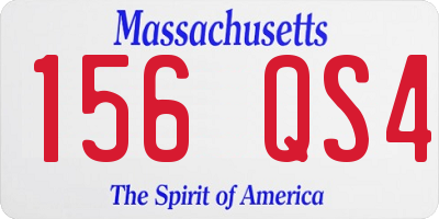 MA license plate 156QS4