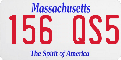 MA license plate 156QS5