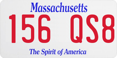 MA license plate 156QS8