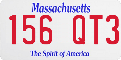 MA license plate 156QT3