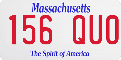 MA license plate 156QU0