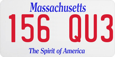 MA license plate 156QU3