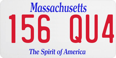 MA license plate 156QU4