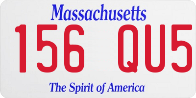 MA license plate 156QU5