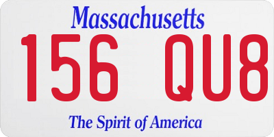 MA license plate 156QU8