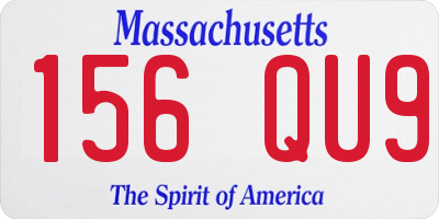 MA license plate 156QU9