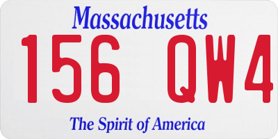 MA license plate 156QW4