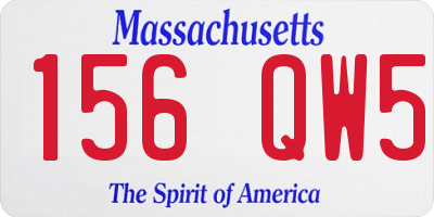 MA license plate 156QW5