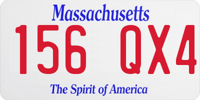MA license plate 156QX4