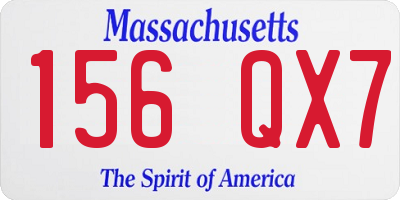 MA license plate 156QX7