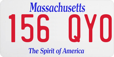 MA license plate 156QY0