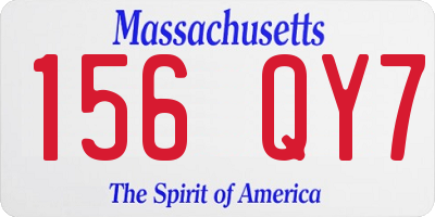 MA license plate 156QY7