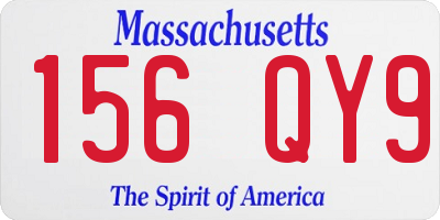 MA license plate 156QY9