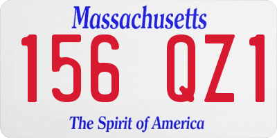 MA license plate 156QZ1