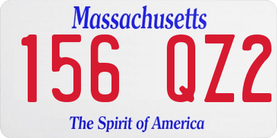 MA license plate 156QZ2