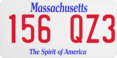 MA license plate 156QZ3