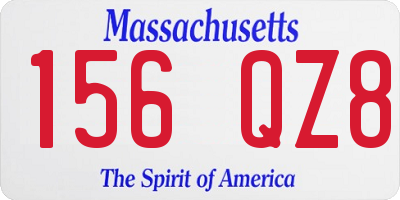 MA license plate 156QZ8