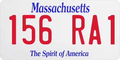MA license plate 156RA1
