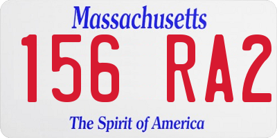 MA license plate 156RA2