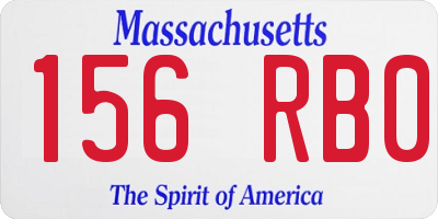 MA license plate 156RB0